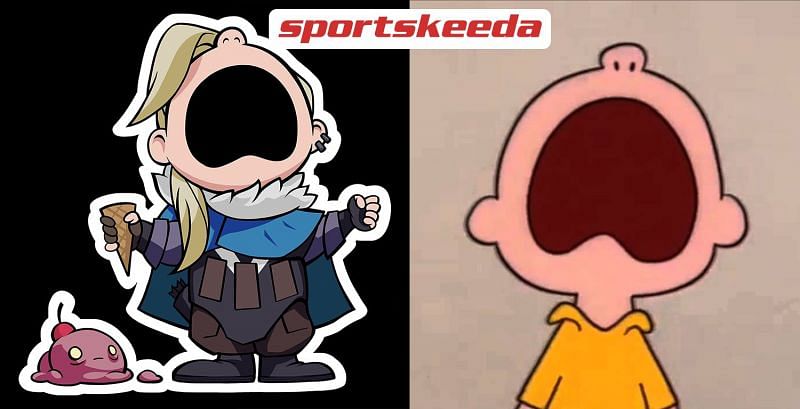 Sova crying over spilled ice cream in &quot;Peanuts&quot; art style (Image via Sportskeeda)