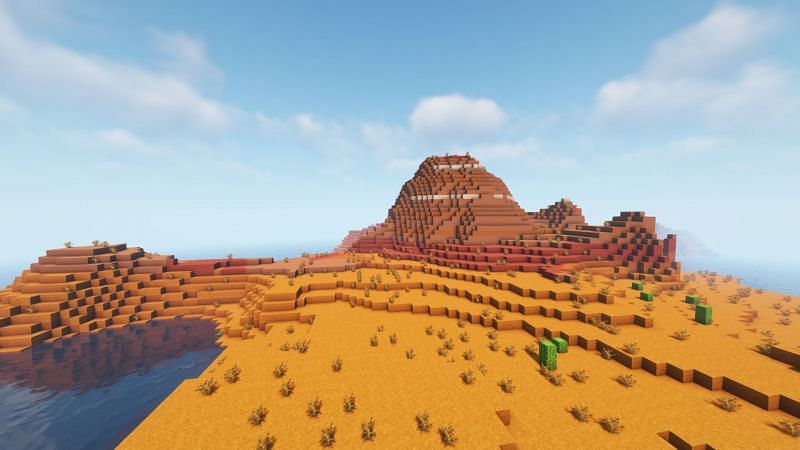 A badlands biome (Image via Minecraft)