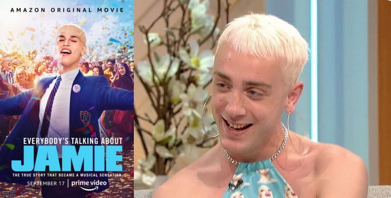 (Left) Poster for Everybody&#039;s Talking About Jamie and (right) Jamie Campbell (Image via Amazon Prime Studios, and YouTube/Loraine)