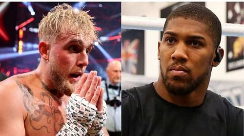 Anthony Joshua (right) heaped praise on Jake Paul (left)