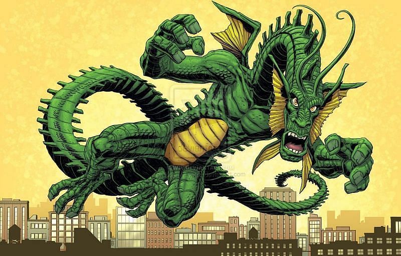 Fin Fang Foom in the comics (Image via Marvel Comics)