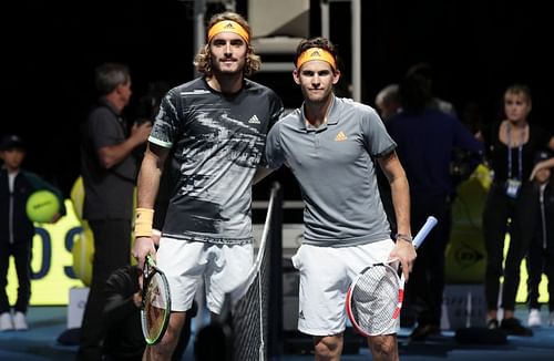 Stefanos Tsitsipas (L) and Dominic Thiem