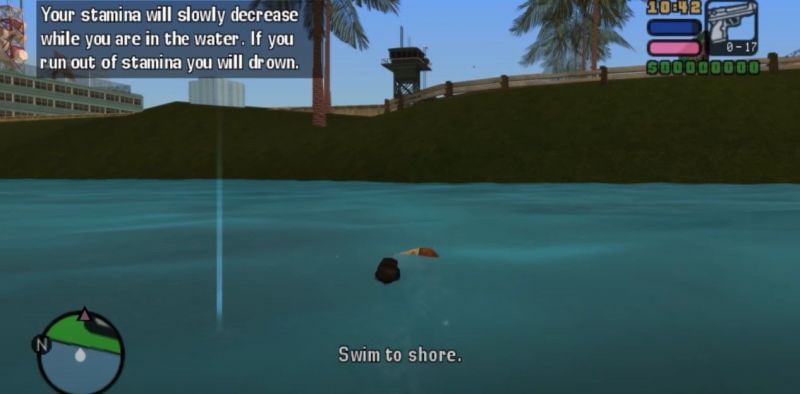 Victor Vance can swim in GTA Vice City Stories (Image via Rockstar Games)