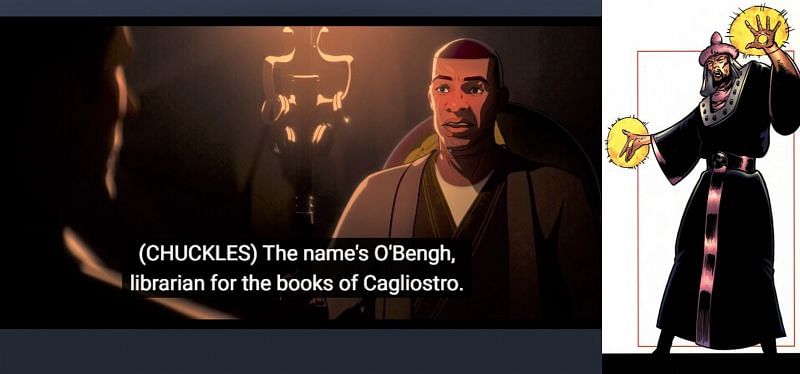 Cagliostro in the episode and the comics (Image via Marvel Studios/ Disney+, and Marvel Comics)