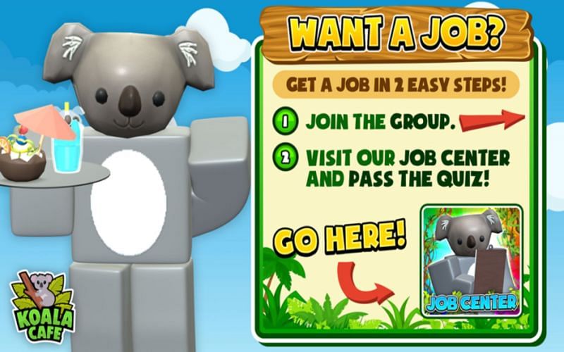 Part of the gameplay in Roblox Koala Cafe is getting promoted (Image via Koala Association)