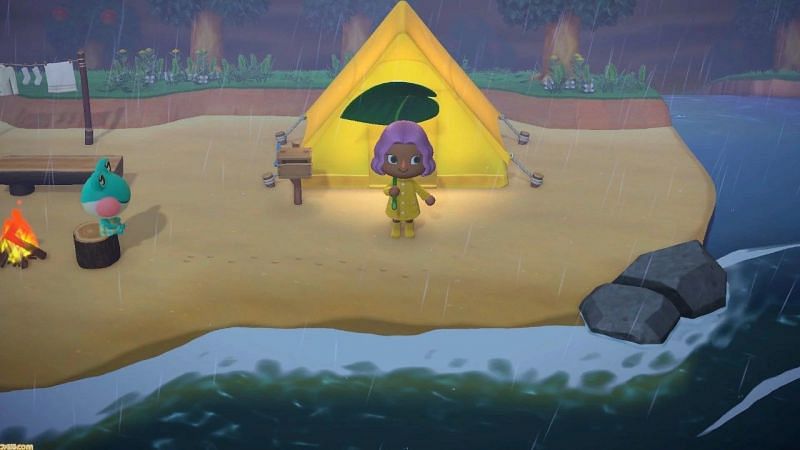 Heavy rain can be frustrating, but may have a new purpose in the future of Animal Crossing. Image via Nintendo