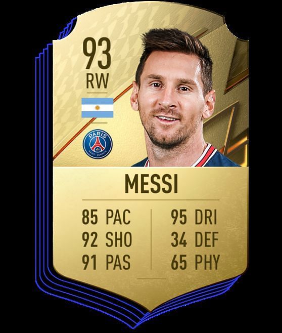 Messi is the highest-rated player on FIFA 22 (Image via EA Sports)