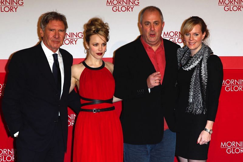 Harrison Ford, Rachel McAdams, Roger Michell, and Anna Maxwell Martin at the premiere of Morning Glory (Image via Getty Images)