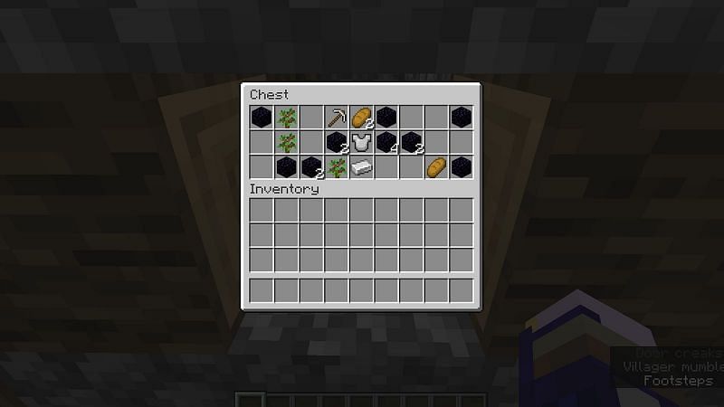 An image of a chest&#039;s inventory close to spawn point. (Image via Minecraft)