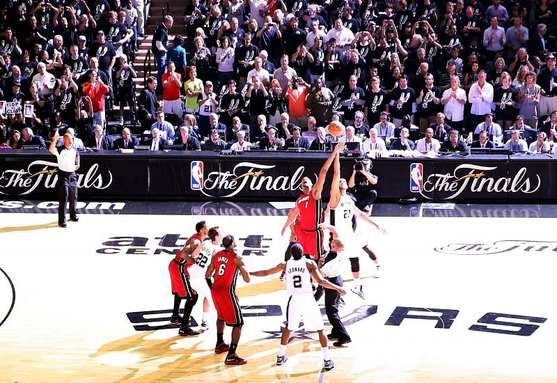 Miami Heat v San Antonio Spurs in an NBA game
