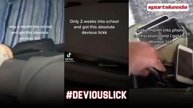 Devious lick trend takes over TikTok (Image via Sportskeeda and TikTok)