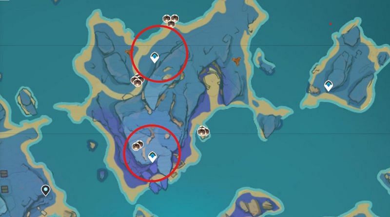 Specter locations in Fort Hiraumi (Image via Genshin Impact Interactive Map)