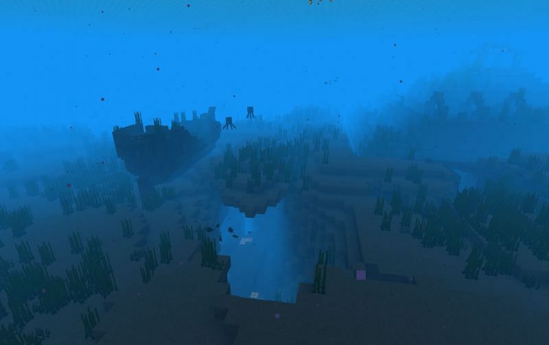 A deep-sea shipwreck in Minecraft (Image via Mojang)