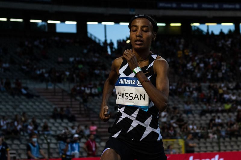 Sifan Hassan in action at the Brussels Diamond League on Friday.