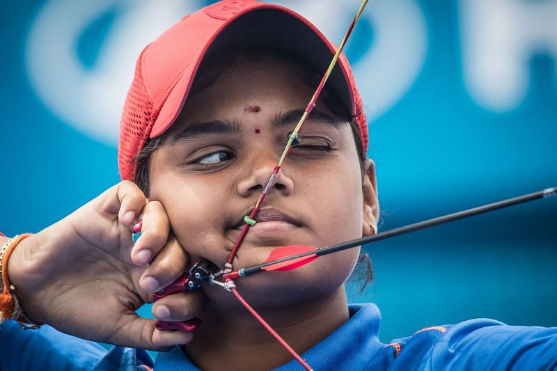 A file photo of Indian archer Jyothi Surekha in action