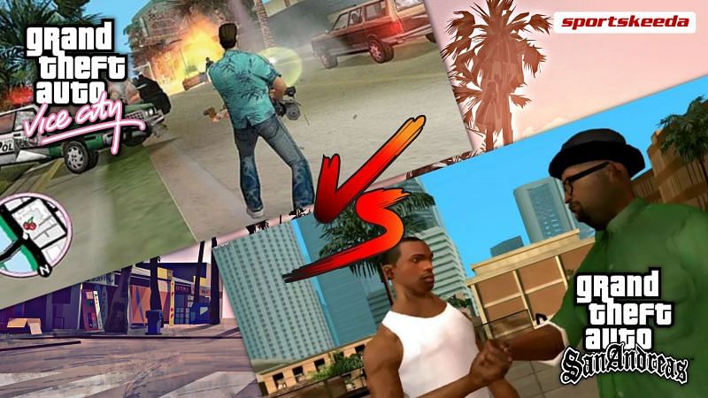 Which game has better gameplay, GTA Vice City OR GTA San Andreas (Image via Sportskeeda)