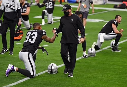 Las Vegas Raiders Head Coach Jon Gruden and TE Darren Waller