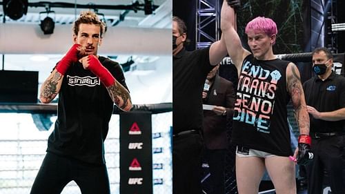 Sean O'Malley and Alana McLaughlin [Photos via @sugaseanmma & @combateglobal on Instagram]