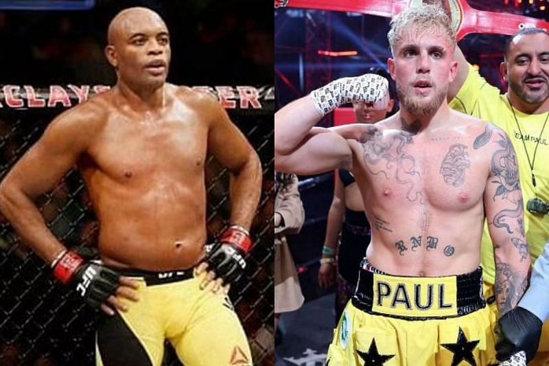 Anderson Silva (L) and Jake Paul (R)