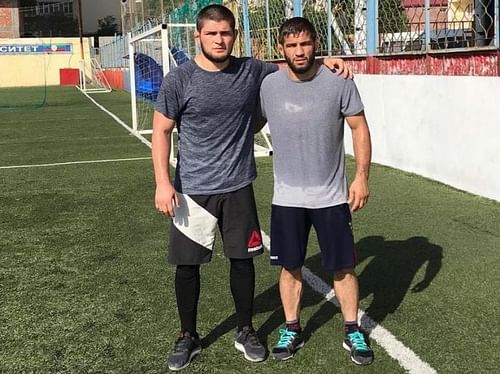 Khabib Nurmagomedov (left) & Shamil Zavurov (right) [Image Credits- @khabib_nurmagomedov on Instagram]