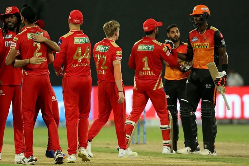 PBKS and SRH players after the match.Pic: IPLT20.COM