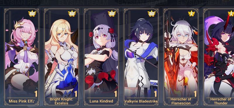 Four new battlesuits were added in version 5.1 (Image via Honkai Impact 3rd)