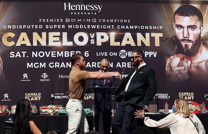 "Glasses scratched his face" - Caleb Plant's manager issues statement saying it was Plant's glasses and not Canelo's hands that caused the cut