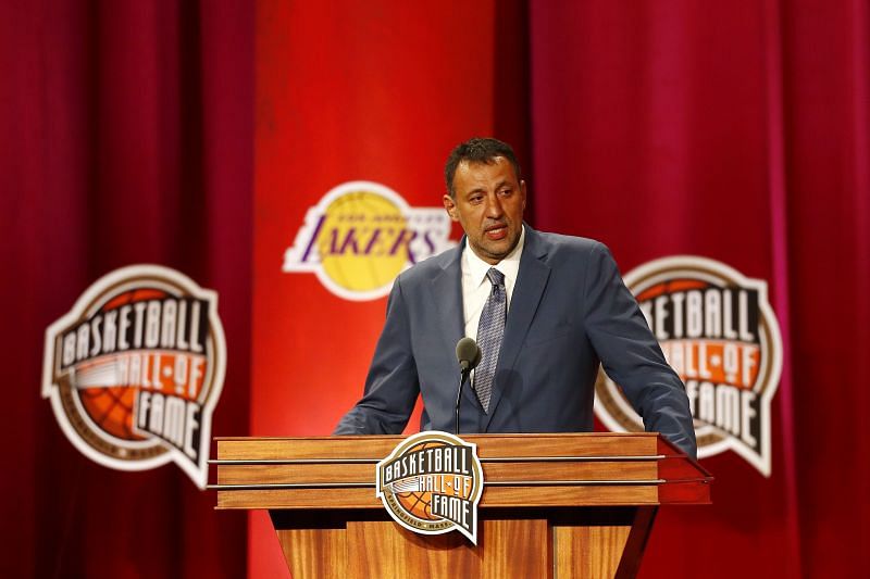 Vlade Divac at the 2019 Basketball Hall of Fame Enshrinement Ceremony