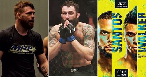 Paul Felder (left), Michael Chiesa (middle) and Thiago Santos vs Johnny Walker (right) [Image credits: @ufc, @felderpaul and @mikemav22 on Instagram]