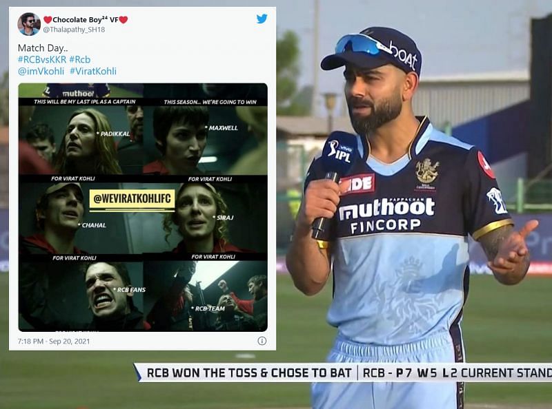 Twitter reactions after Kohli won the toss against KKR