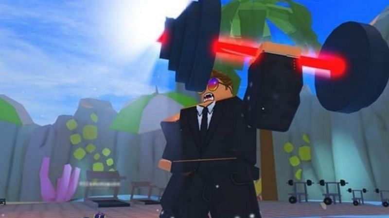 A player making gains in Lift Legends Simulator. (Image via Roblox Corporation)