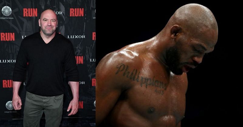 UFC president Dana White (left) and Jon Jones (right)