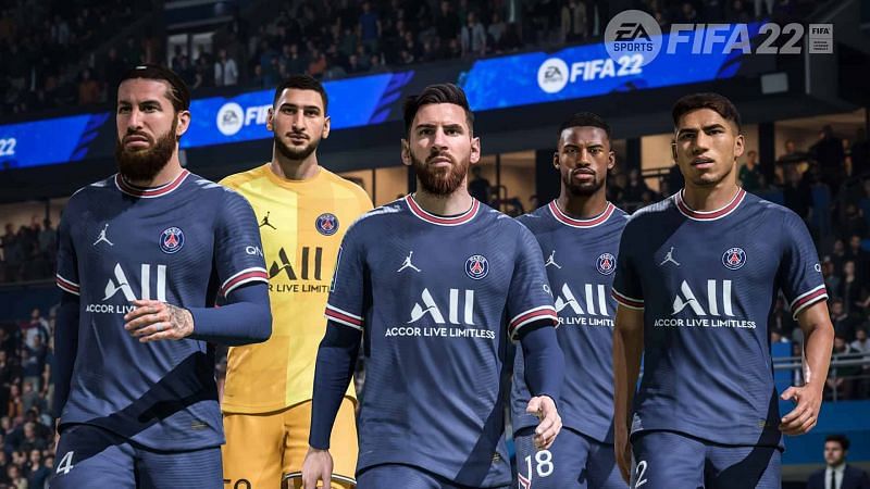 Lionel Messi left Barca for PSG, making them one of the best teams in the world (Image via EA)