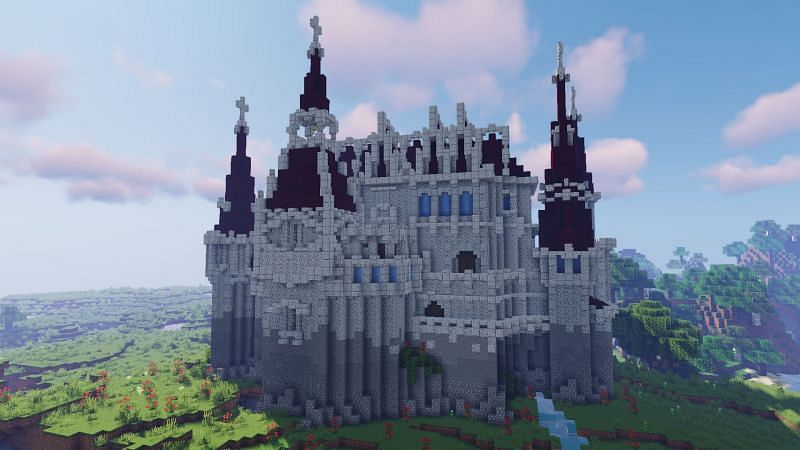 A beautiful diorite castle made by u/P0Gnest (Image via Reddit)