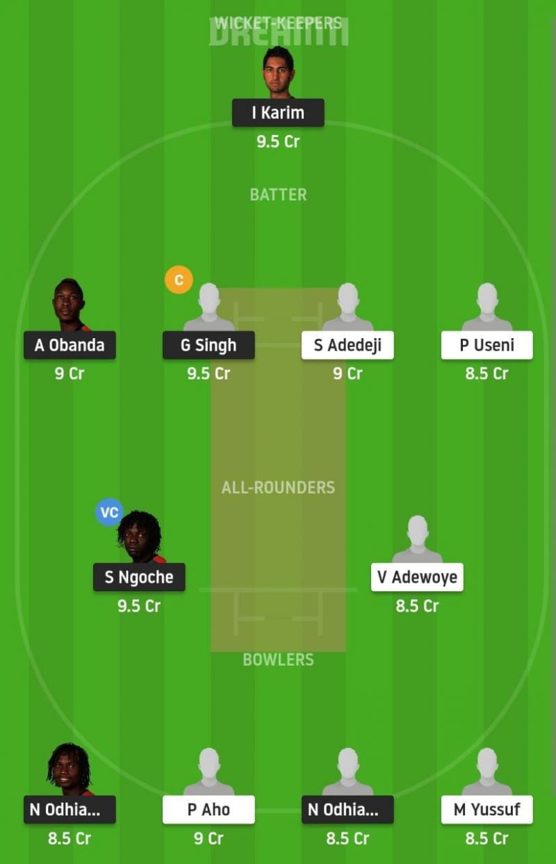 KEN vs NIG Dream11 Fantasy Suggestion #1