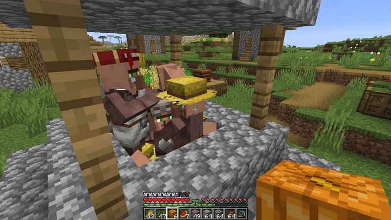 Villager stuck inside well (Image via Minecraft)