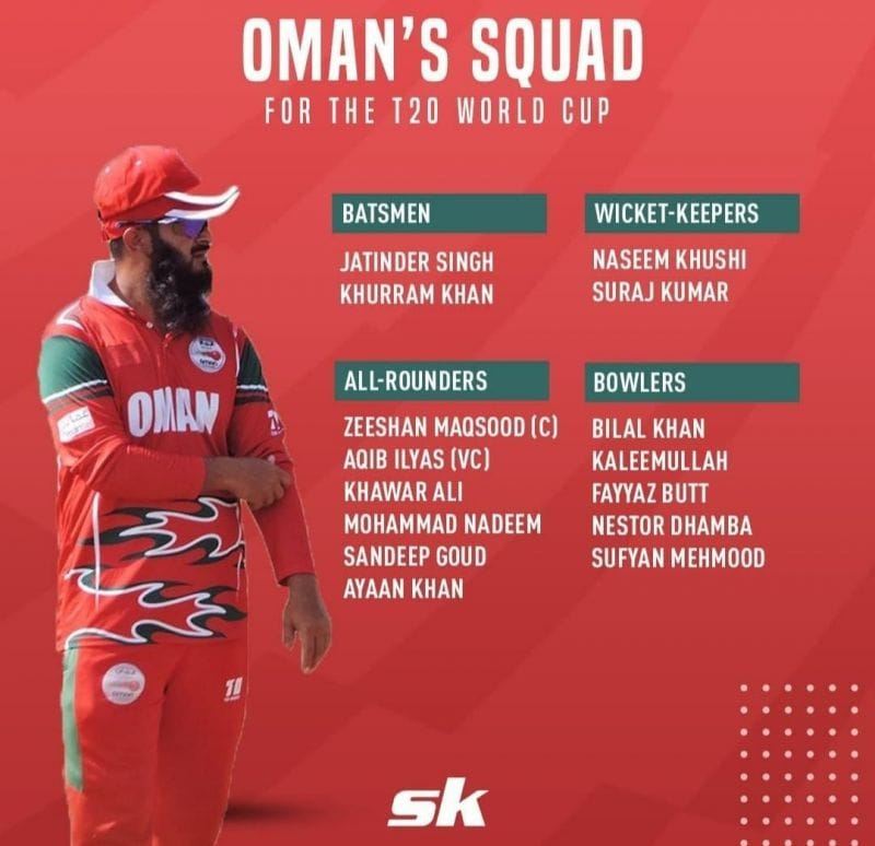Oman's 2021 T20 world cup squad