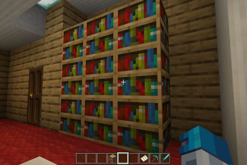 Bookshelves have some limited use in Minecraft past simply being pleasing in appearance (Image via Mojang)