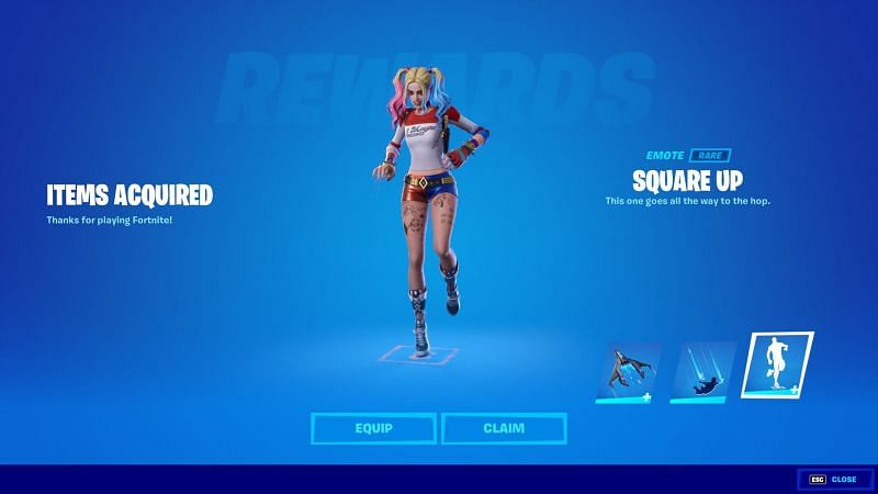The Square Up Emote in Fortnite can be obtained from the PlayStation Plus Celebration Pack (Image via Eli/Twitter)
