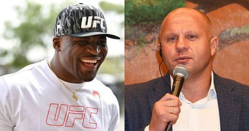 Francis Ngannou (left); Fedor Emelianenko (right).