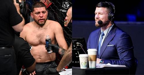 Nick Diaz (left); Michael Bisping (right).