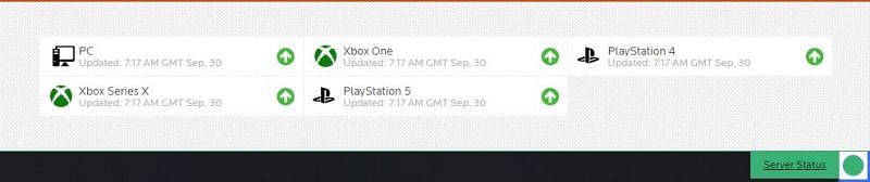 The server status is indicated here (Image via EA Help)