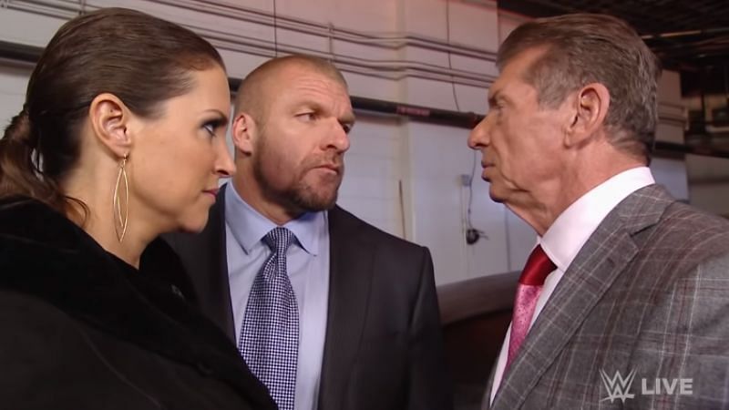 Stephanie McMahon, Triple H, and Vince McMahon