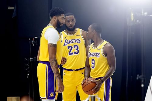 LeBron James, Anthony Davis and Rajon Rondo of the LA Lakers [Source: Bleacher Report]