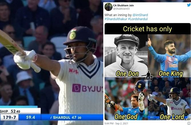 "There is a reason people call him Lord Shardul" - Fans react to Shardul Thakur's astonishing knock at the Oval