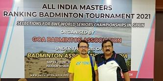 Jaiswal, Geeta, Suzanne, Roy, Maya, Olga, Baig bag double crown at All India Masters Ranking Badminton meet