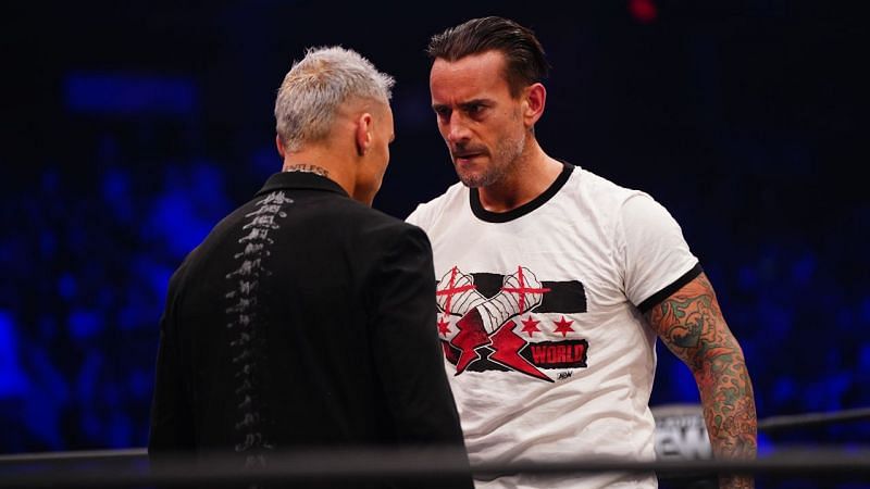 CM Punk and Darby Allin in a face-off at AEW