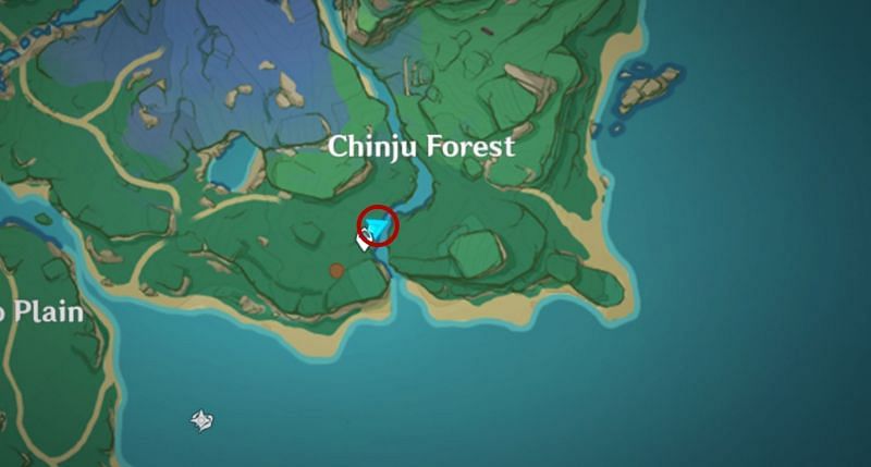 Viewpoint location in Chinju Forest (Image via Genshin Impact)