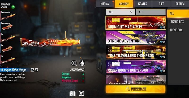 Free Fire weapon crates