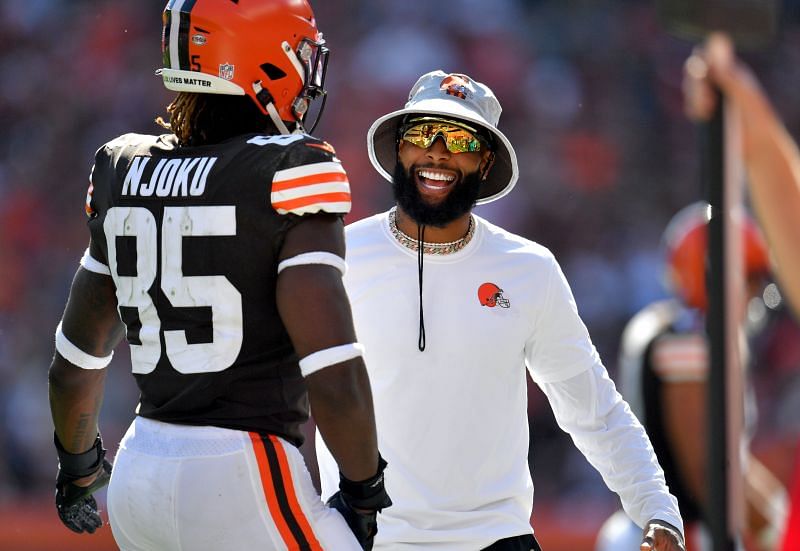 Cleveland Browns Wide receiver Odell Beckham Jr. on the sidelines